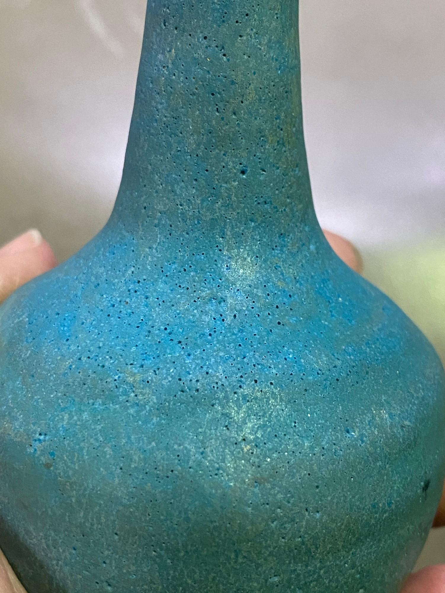 Beatrice Wood Signed Mid-Century Modern Lava Glazed Earthenware Long Necked Vase 7