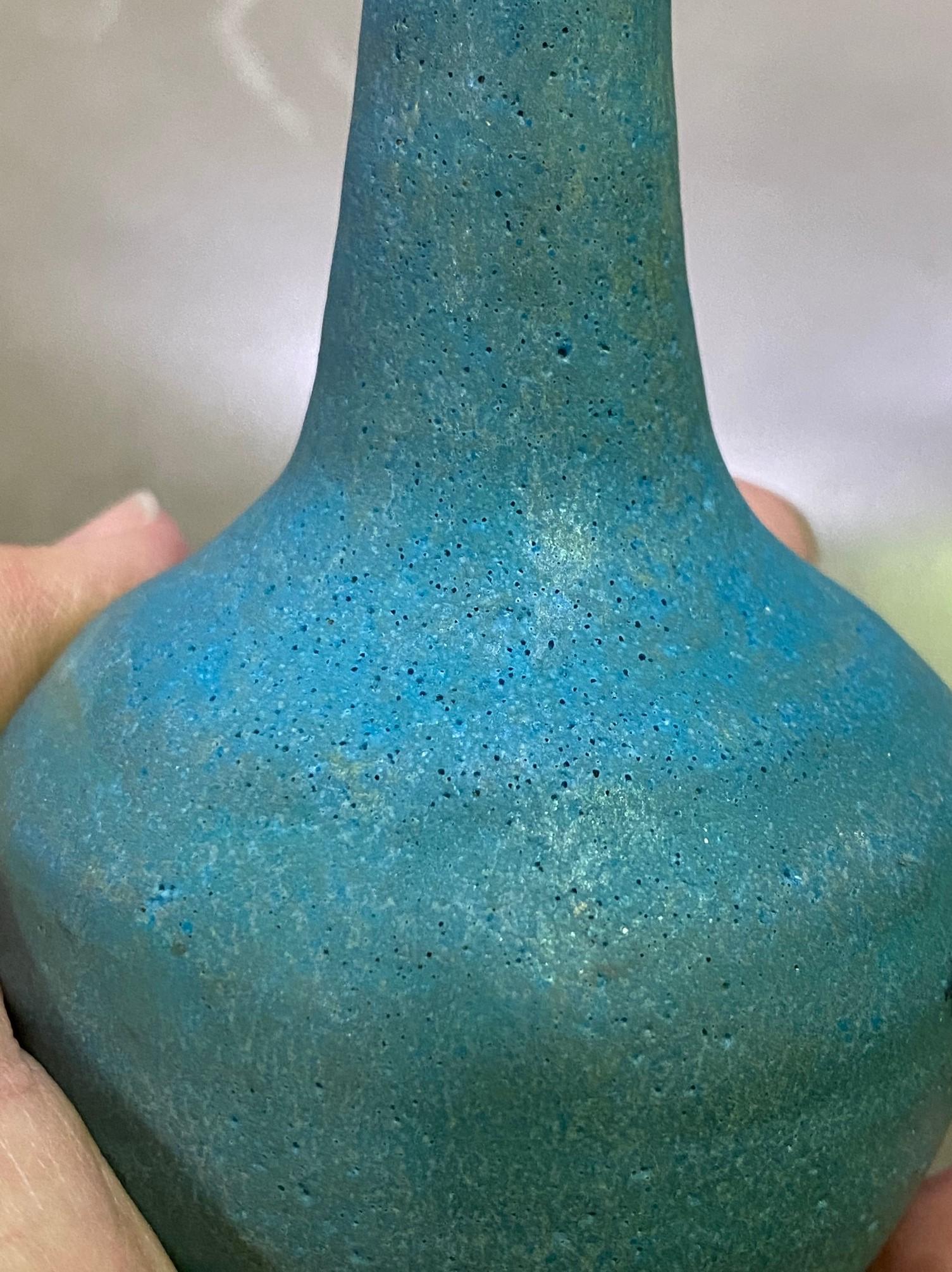 Beatrice Wood Signed Mid-Century Modern Lava Glazed Earthenware Long Necked Vase 8