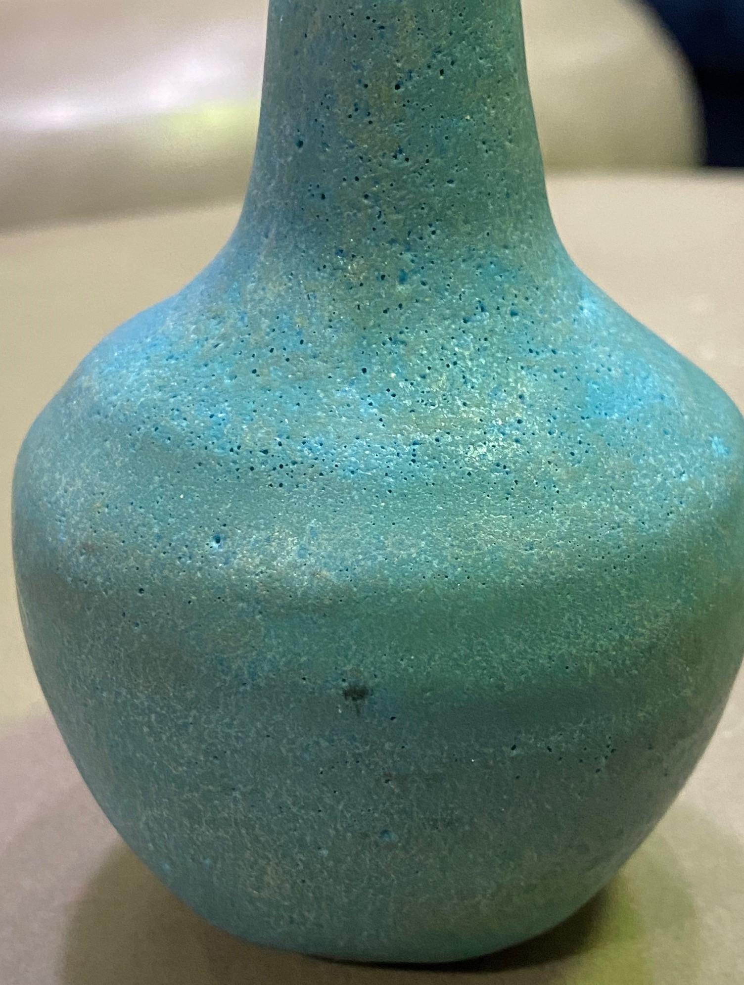 Beatrice Wood Signed Mid-Century Modern Lava Glazed Earthenware Long Necked Vase 2