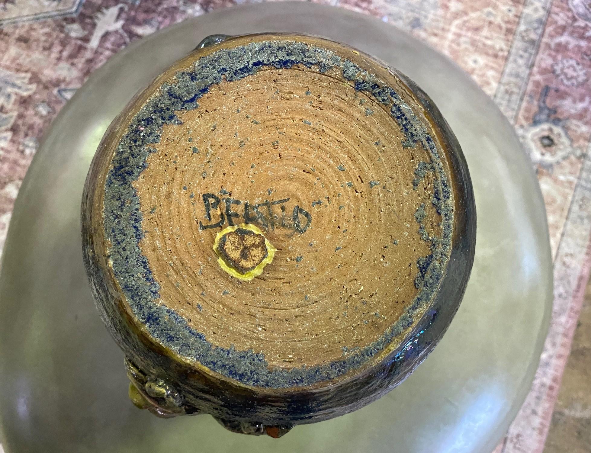 Beatrice Wood Signed Midcentury Monumental Large Figurative Luster Glaze Vase For Sale 6