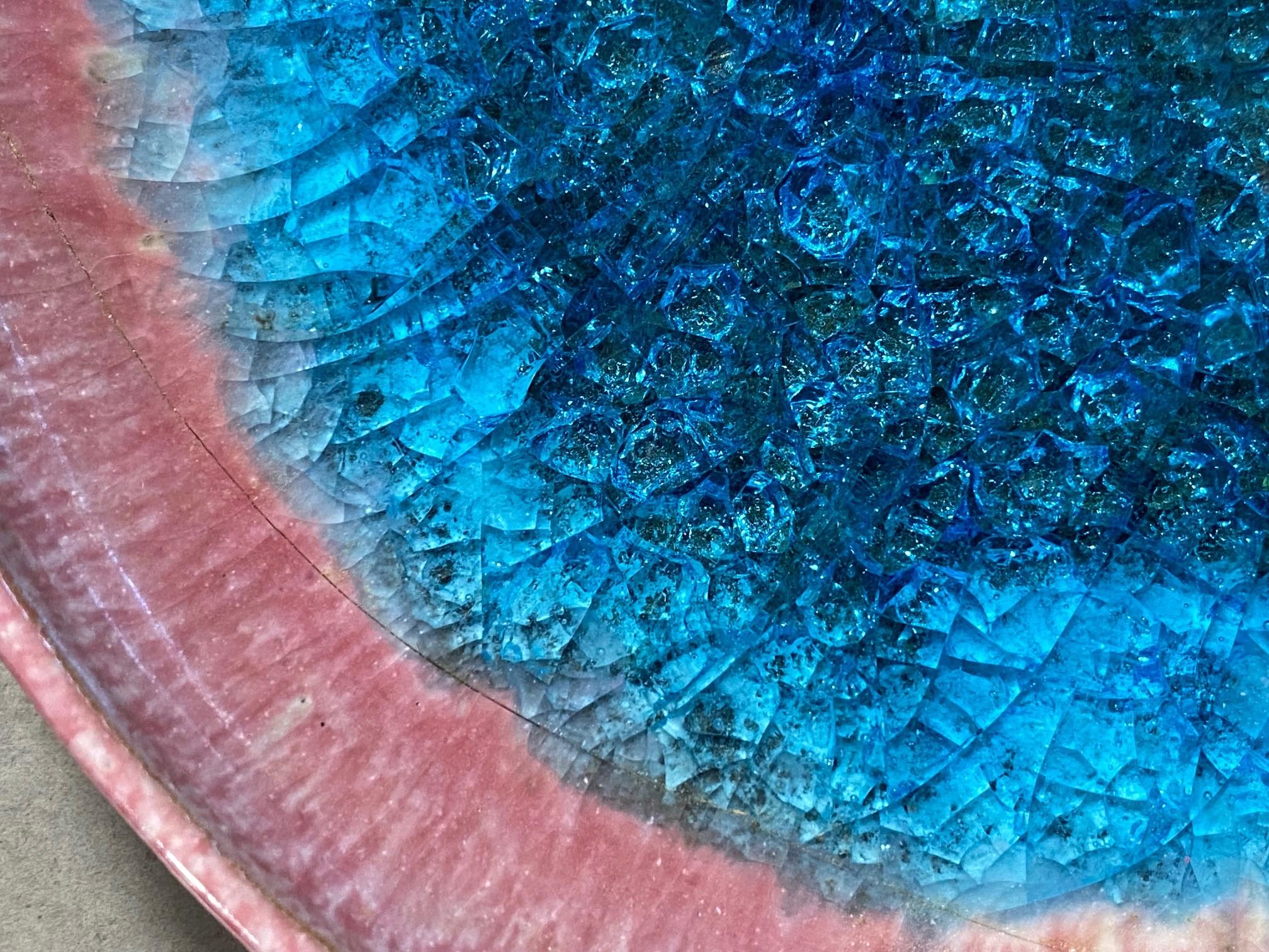 Glazed Beatrice Wood Signed Pink Lava Glaze Midcentury California Studio Pottery Bowl For Sale