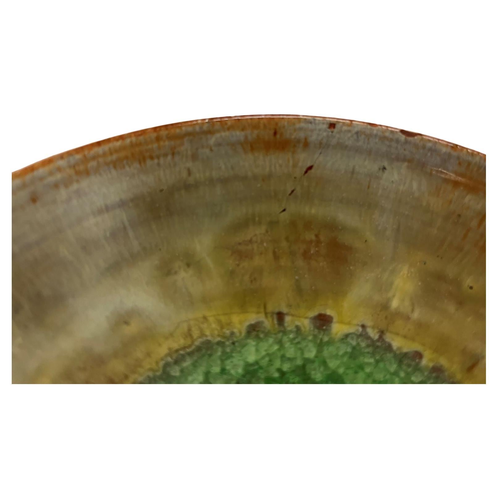 Earthenware Beatrice Wood Signed Volcanic Earthtone Lava Glaze Mid-Century Modern Bowl 