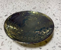 Beatrice Wood Signed Volcanic Iridescent Gold Luster Studio Pottery Bowl Plate