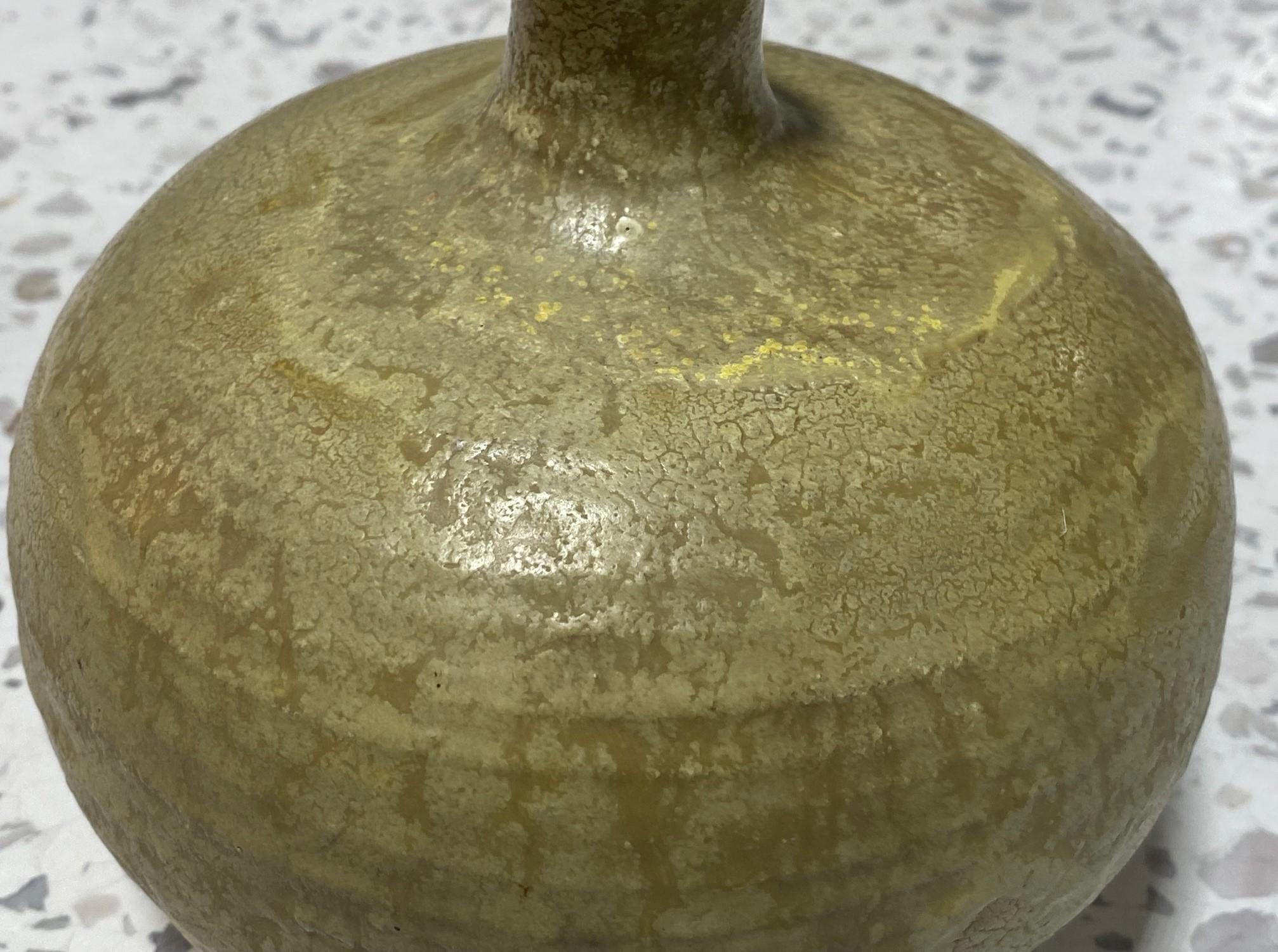 Beatrice Wood Signed Volcanic Lava Glaze Mid-Century Modern Studio Vase Vessel For Sale 1