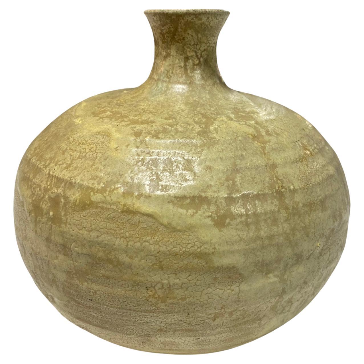 Beatrice Wood Signed Volcanic Lava Glaze Mid-Century Modern Studio Vase Vessel For Sale