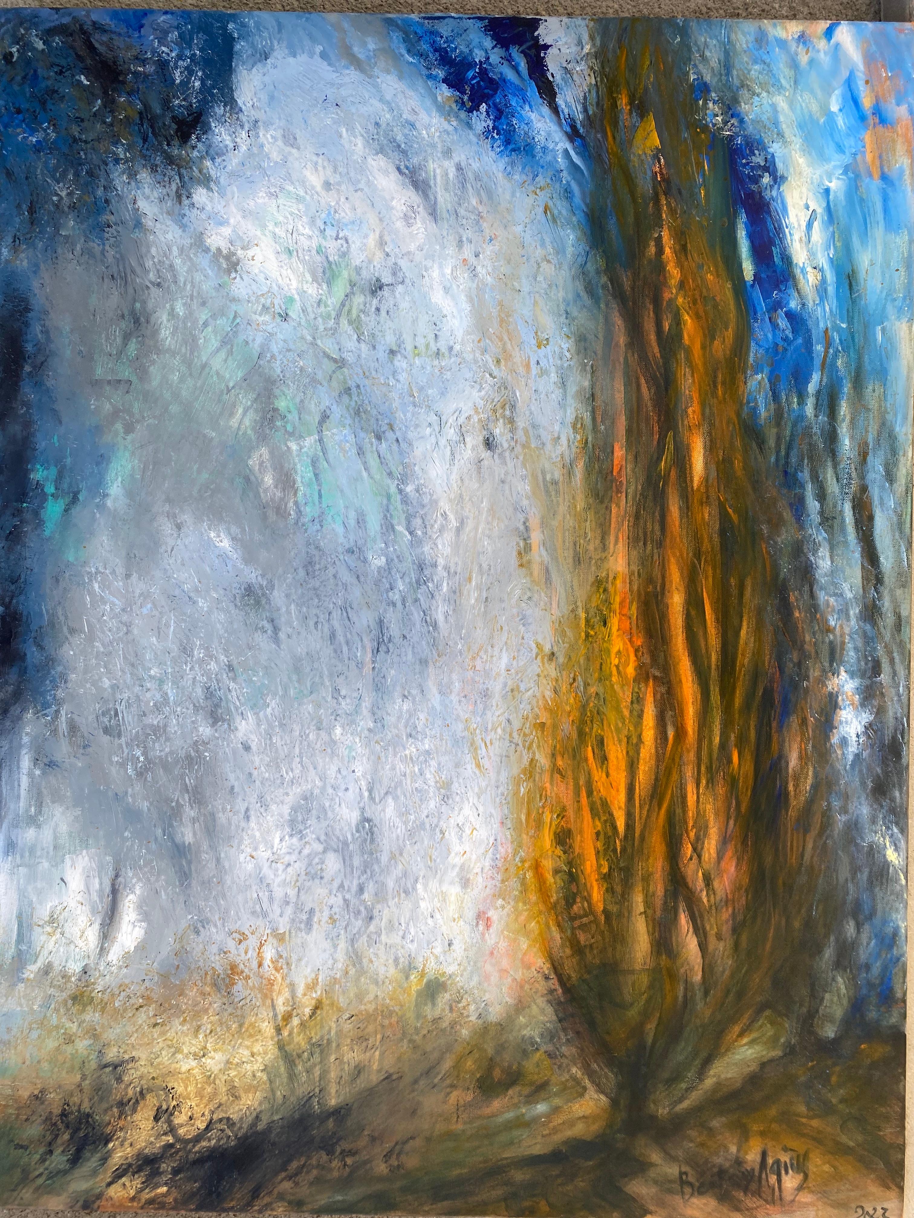 Beatrix agius
Tormenta
Acrílico sobre lienzo / bastidor 
Firmado y fechado abajo a la izquierda 
Título y fecha en el reverso 
112 x 92 cm
Siempre un árbol como vigía contra un cielo de elementos furiosos