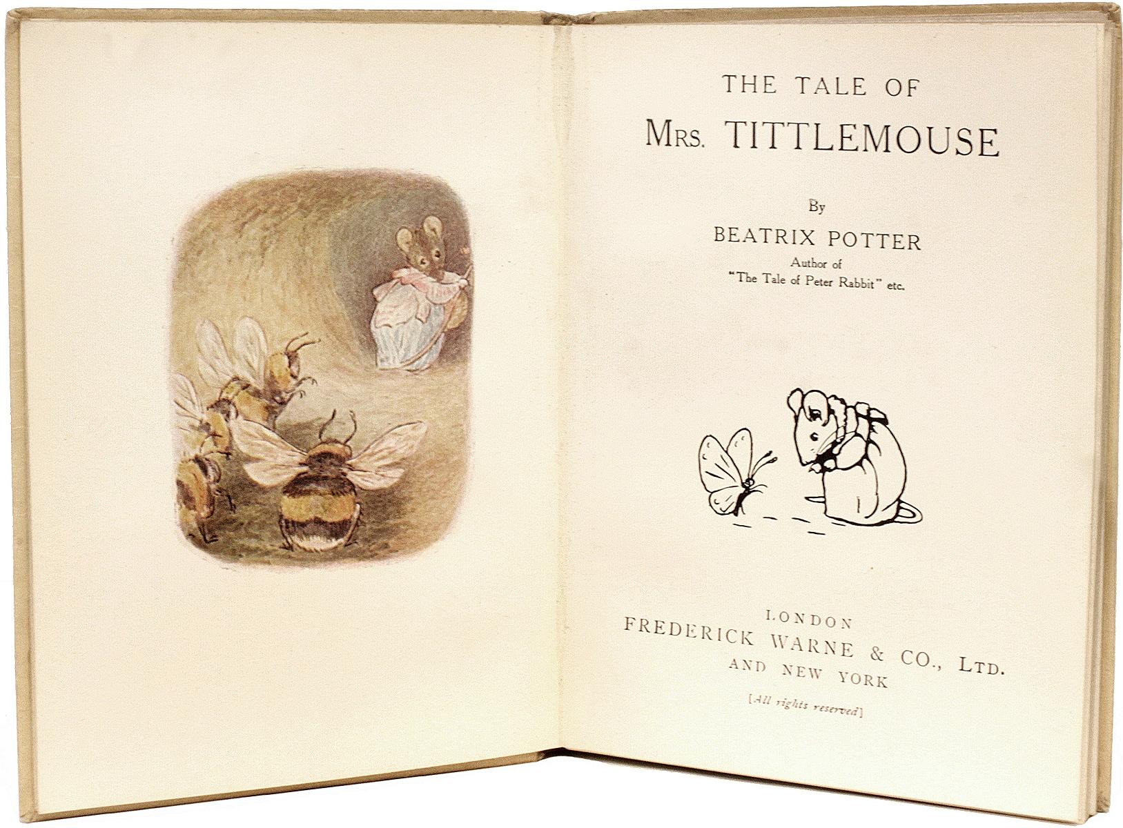 Early 20th Century Beatrix Potter, The Tale of Mrs. Tittlemouse, Presentation Copy For Sale