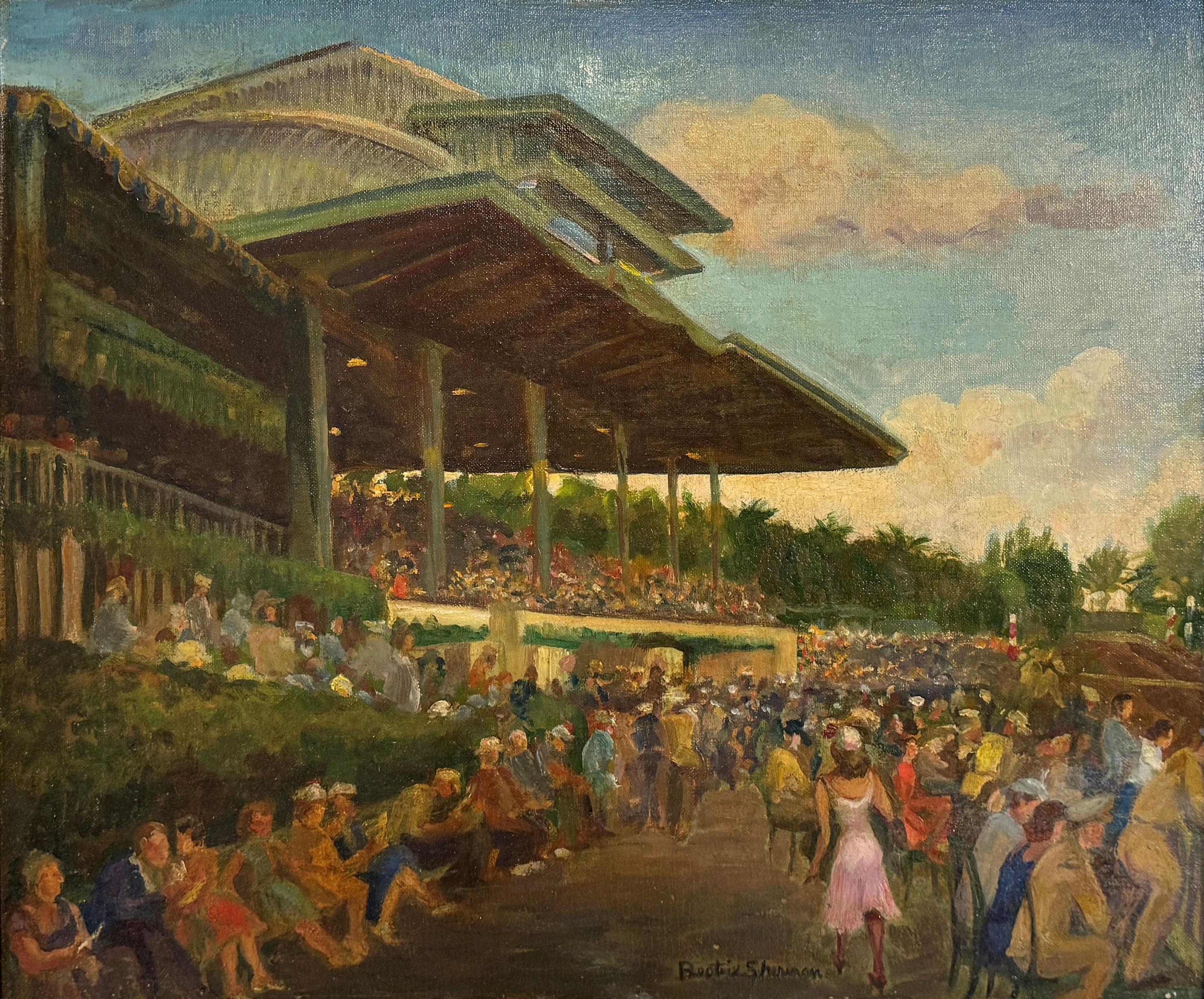 "Hipódromo de Hialeah Park, Florida" Beatrix Sherman, estadounidense, mediados del siglo XX