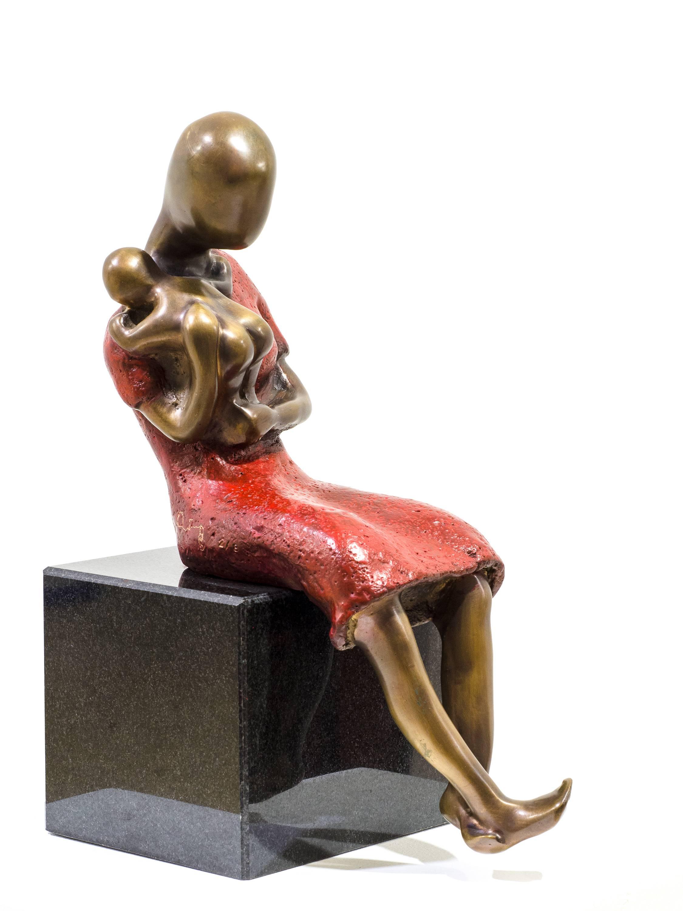 Mother in a Red Dress.  - Feminist Sculpture by Beatriz Gerenstein