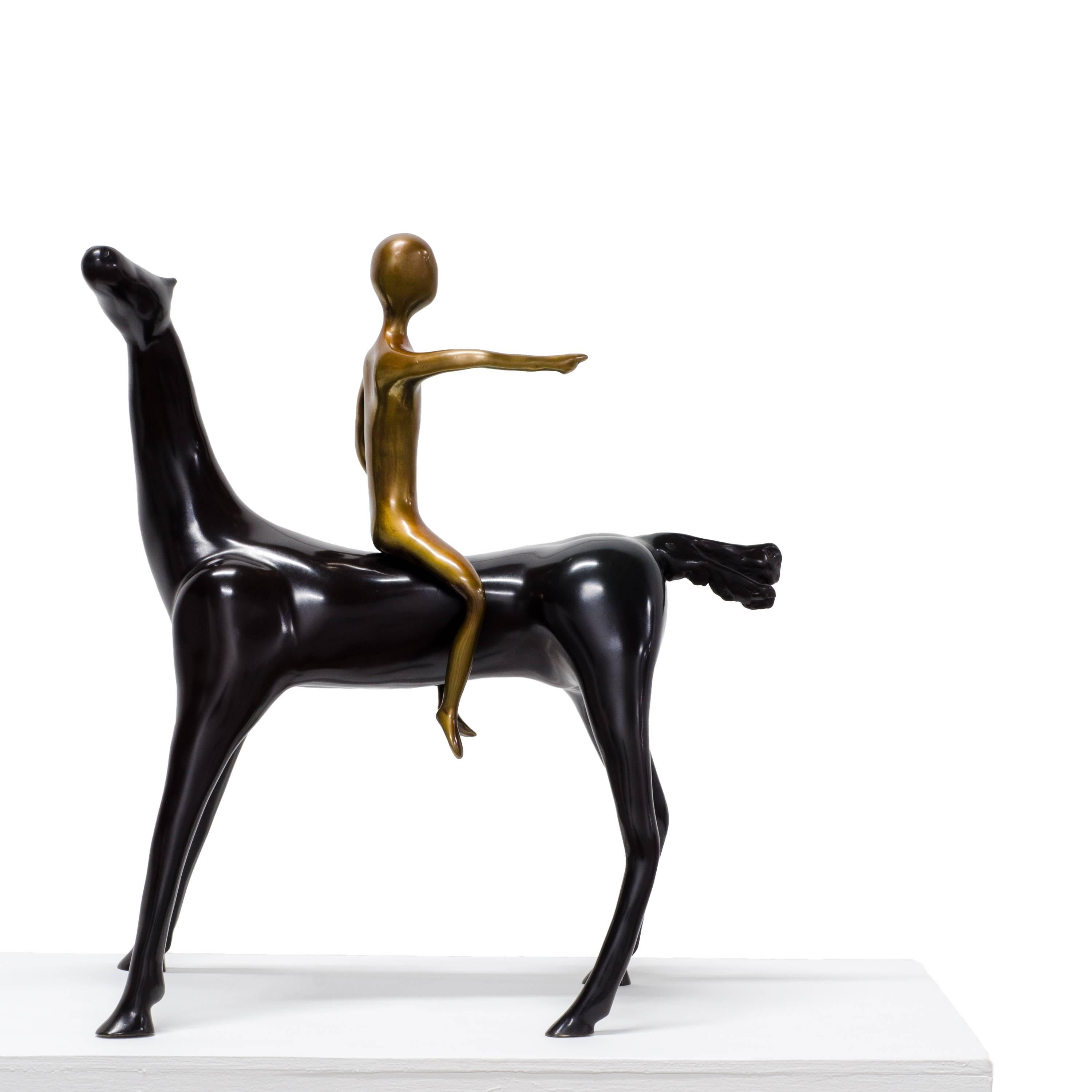 That Way! The disagreement of the horse and the rider. - Abstract Sculpture by Beatriz Gerenstein