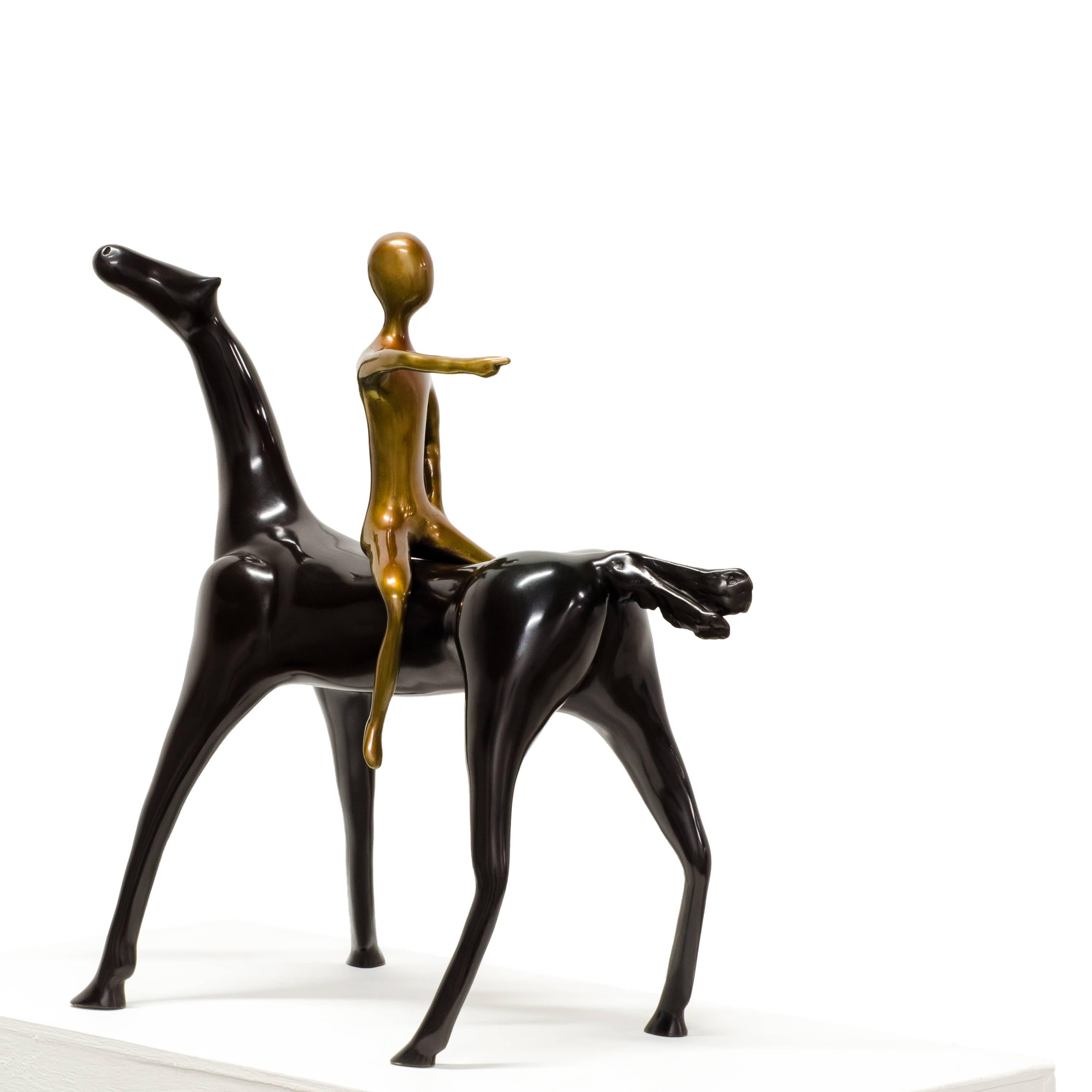 Beatriz Gerenstein Abstract Sculpture - That Way! The disagreement of the horse and the rider.