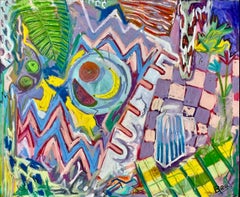 "Para mi abuela, manzanas", Arte callejero, colores vivos, Abstracción gestual