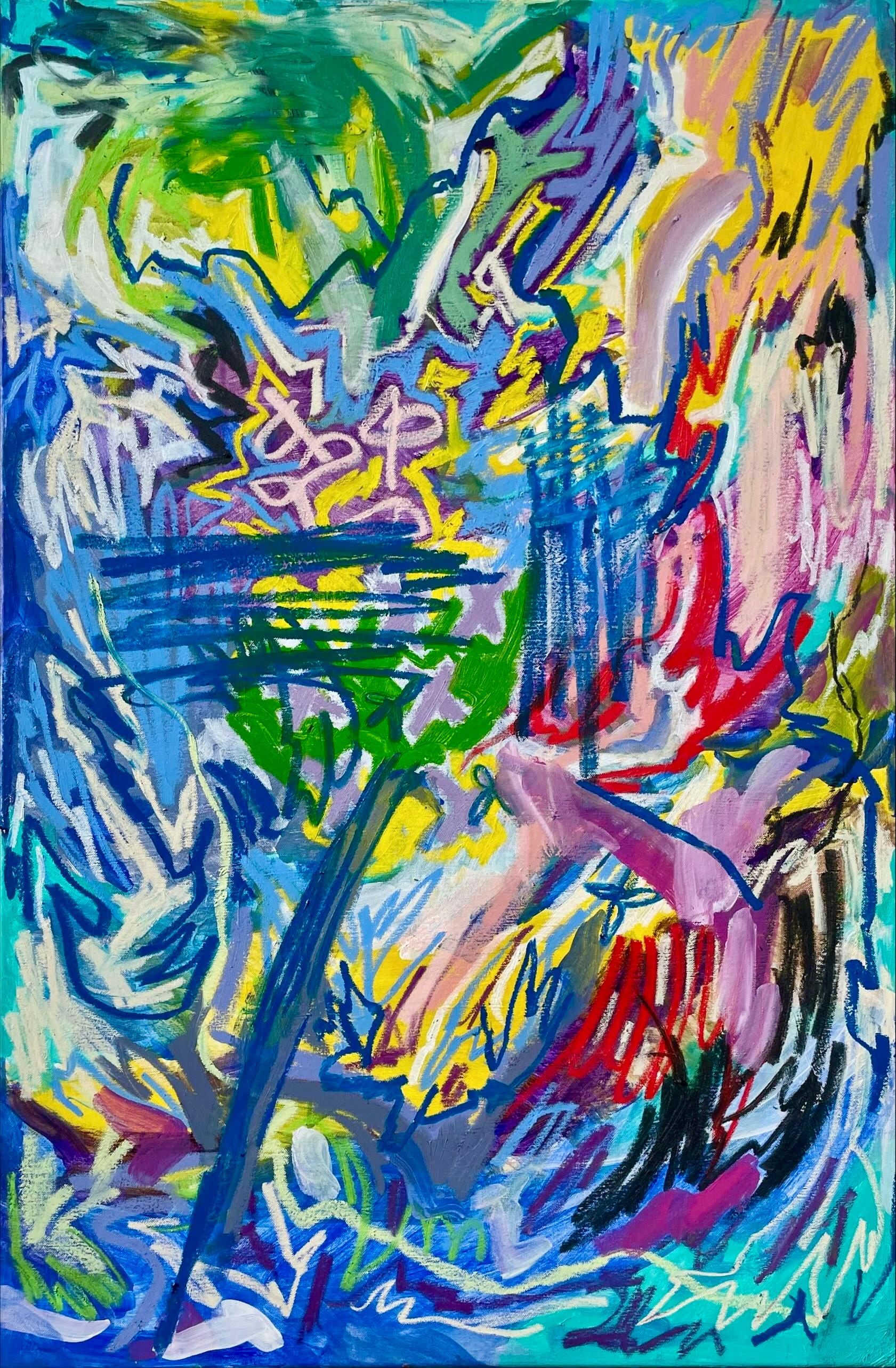 Abstract Painting di Beatriz López-Linares - "Perfeccionismo", Street Art, graffiti, colori vivaci, Astrazione gestuale