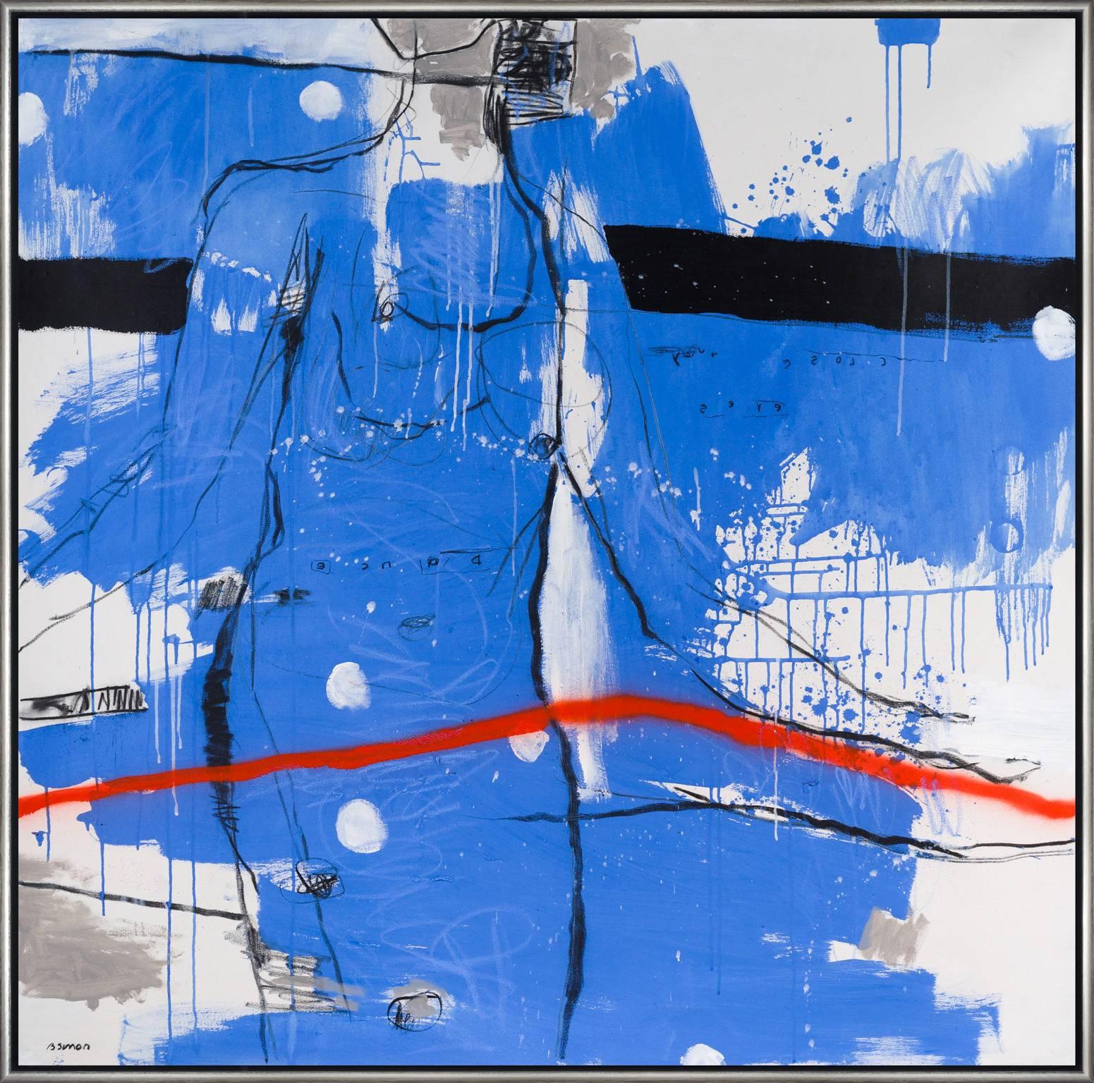Beatriz Simón Abstract Painting - Blue Dance