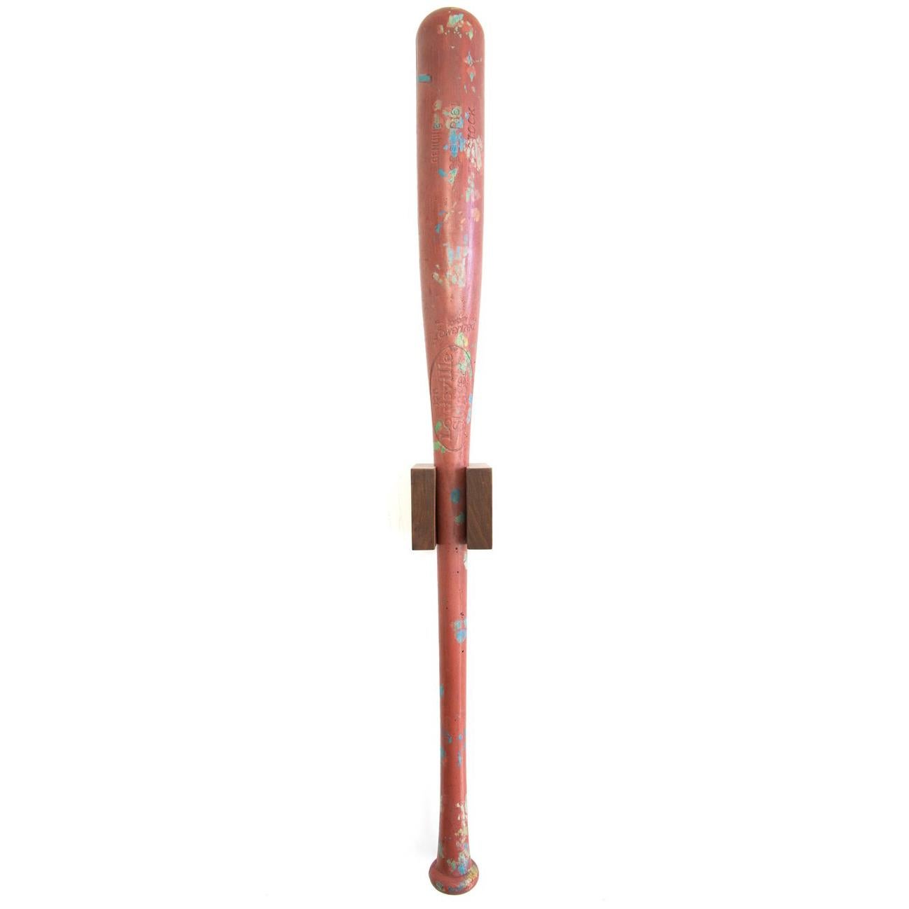 Beau Baseball Bat Lifecasting in Concrete with Walnut Wood Stand For Sale