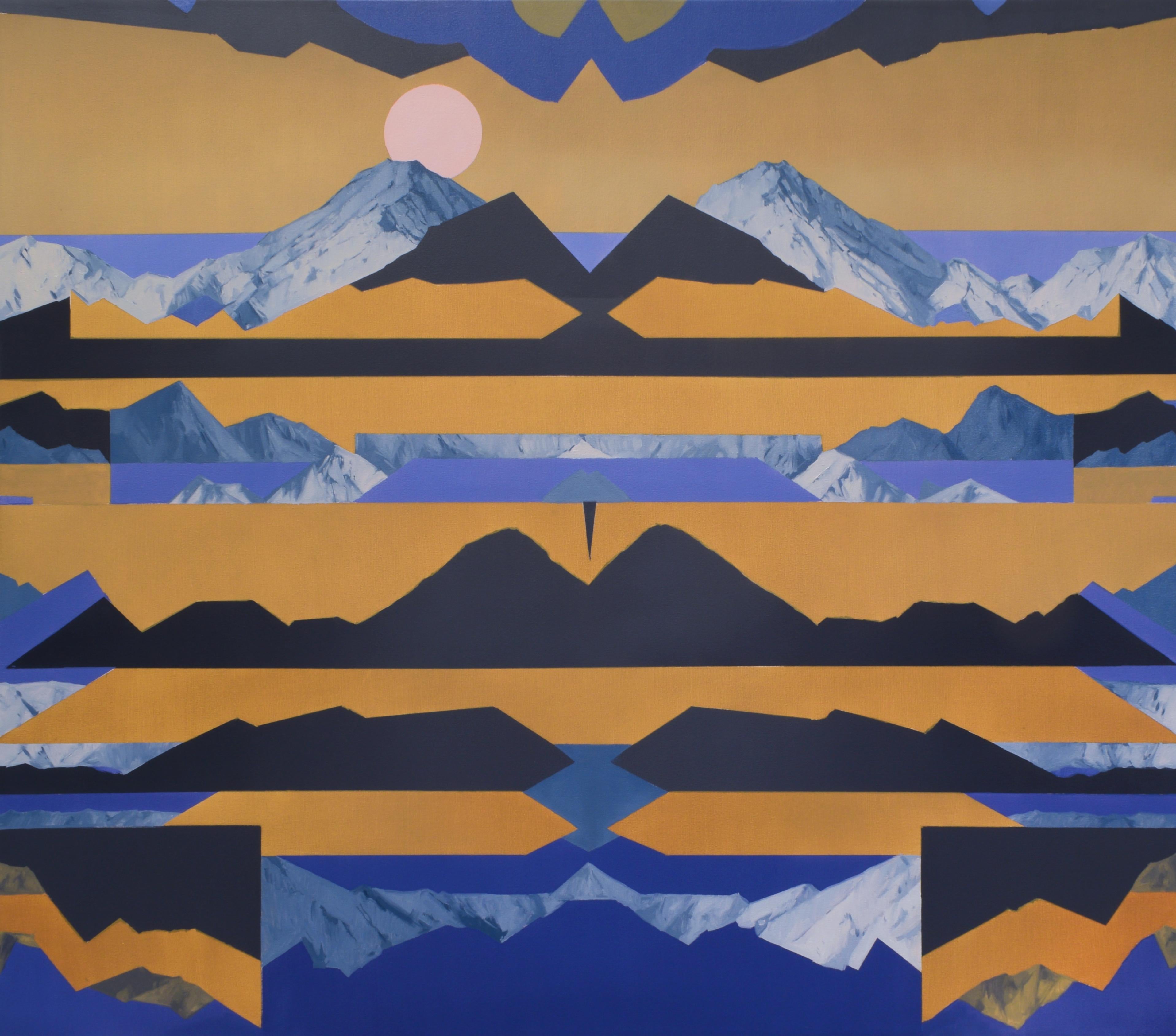 Landscape Painting di Beau Carey - Quando l'Alba Dorata si spezza