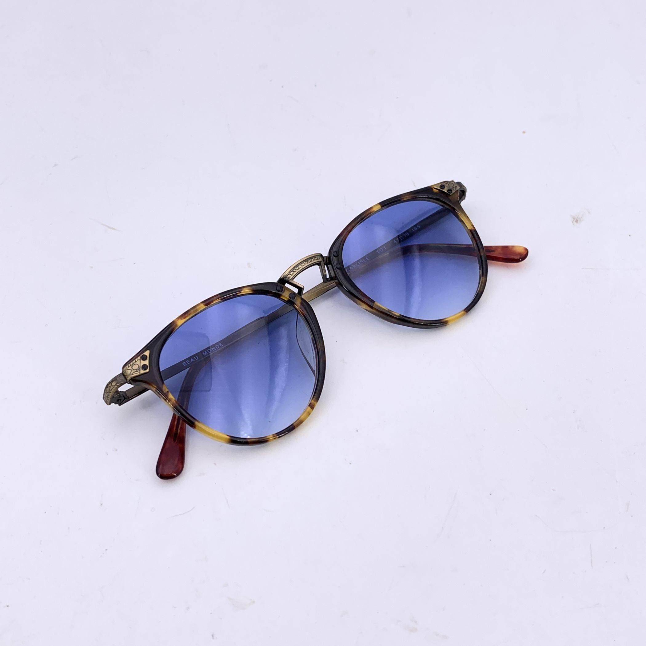 Beau Monde Vintage Lunettes de soleil rondes Carlisle TOT 47/19 145 mm Unisexe en vente
