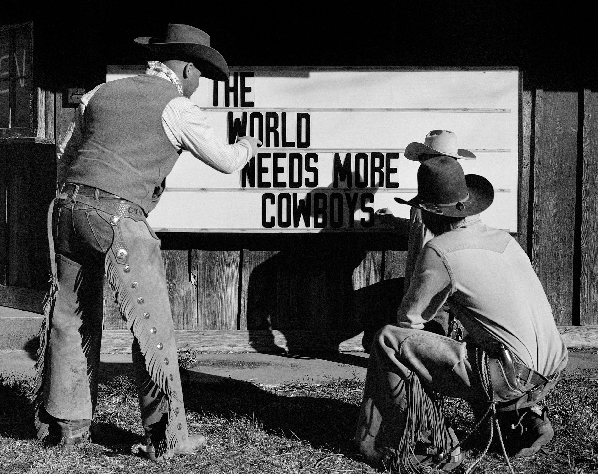 Beau Simmons Black and White Photograph - The World Needs More Cowboys, Special Edition