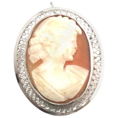 Beau Sterling Silver Cameo Brooch Pin/Pendant