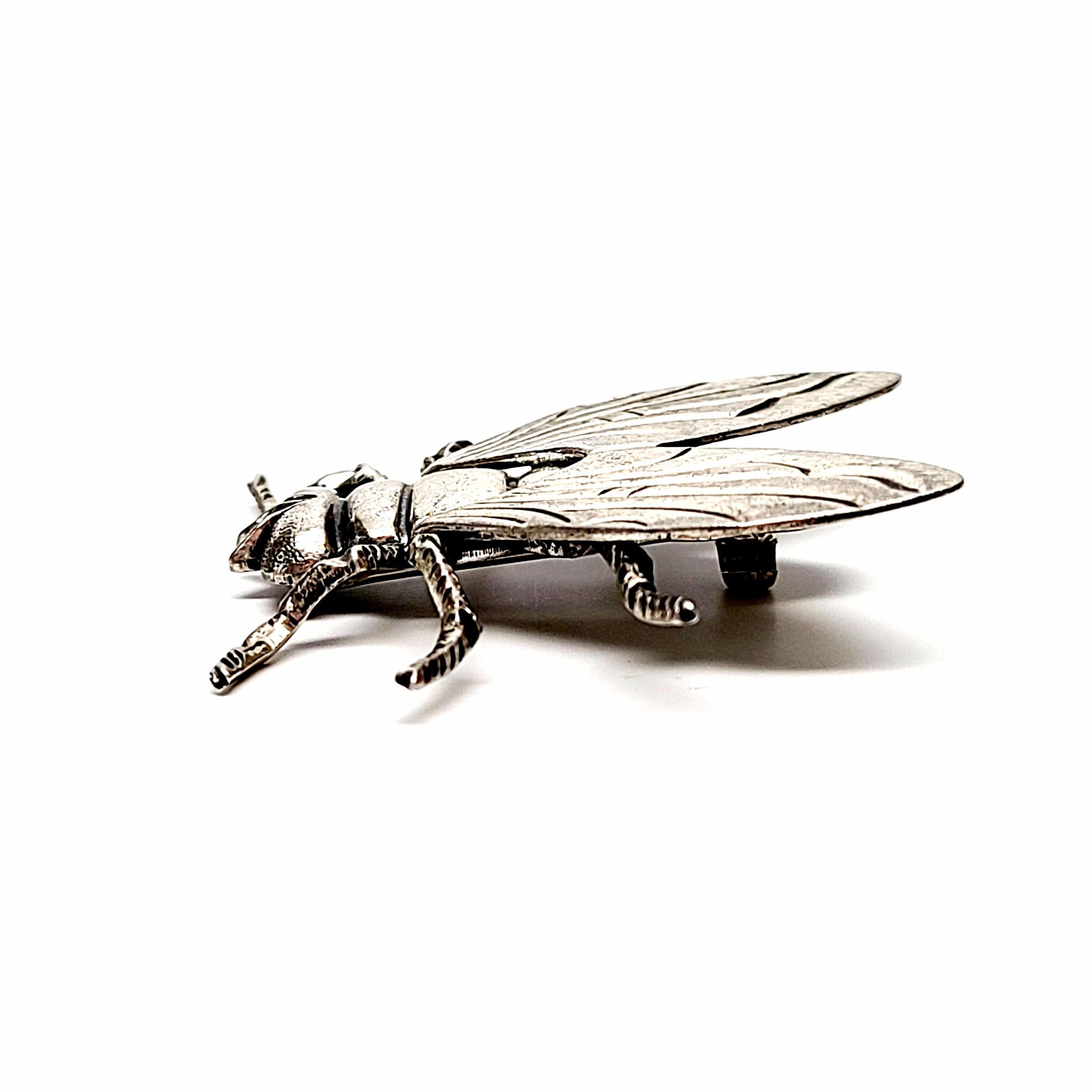Beau Sterling Silver Large Fly Pin 1