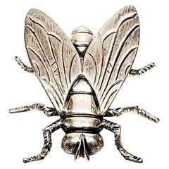 Vintage Beau Sterling Silver Large Fly Pin