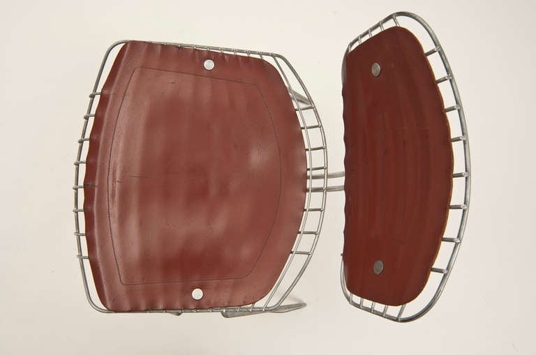 Beaubourg-Stuhl aus Stahl und Leder von Michel Cadestin und Georges Laurent im Angebot 1
