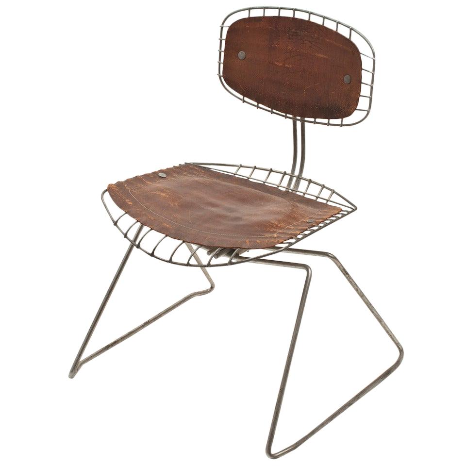 Beaubourg Chair in Steel and Leather by Michel Cadestin and Georges Laurent