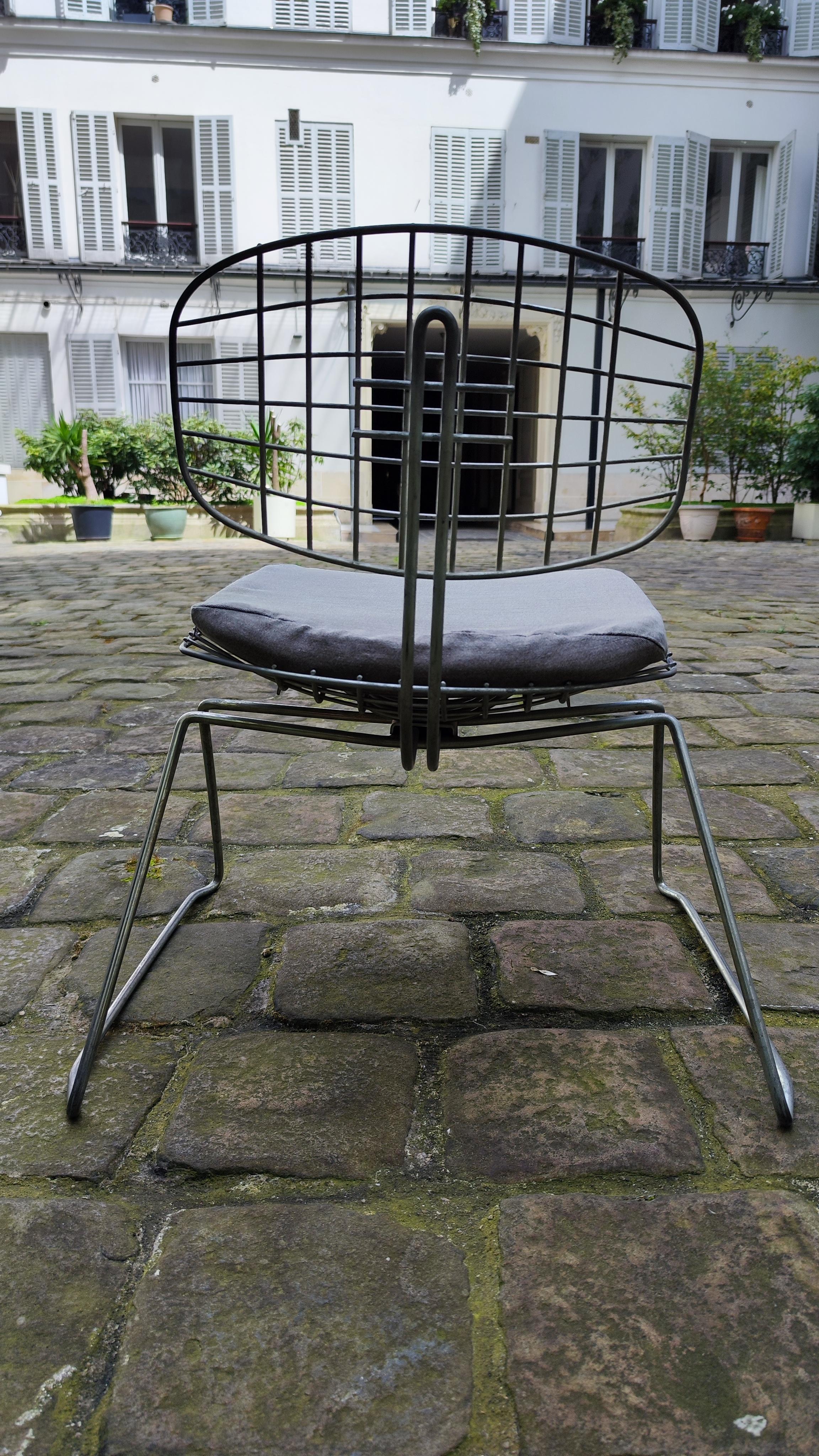Beaubourg Chair in Steel and Fabric by Michel Cadestin and Georges Laurent For Sale 7