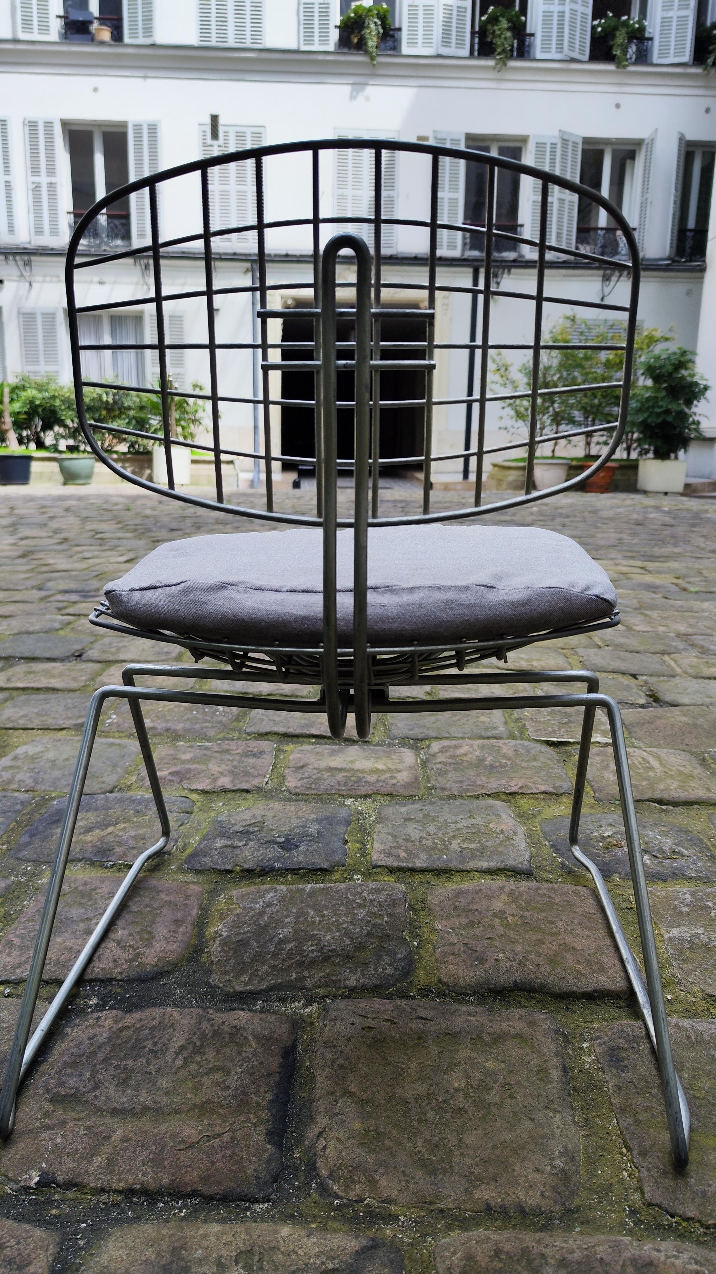 Beaubourg Chair in Steel and Fabric by Michel Cadestin and Georges Laurent For Sale 9