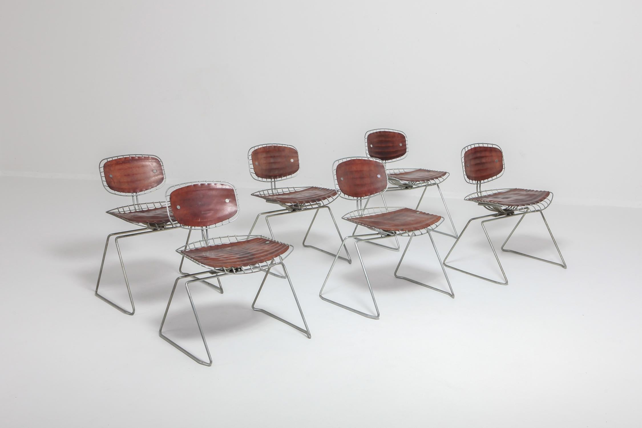 Beaubourg Wire Chairs by Michel Cadestin for Centre Pompidou Set of Six 2