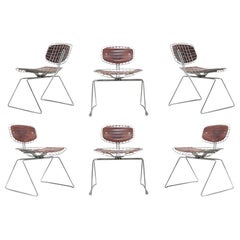 Beaubourg Wire Chairs by Michel Cadestin for Centre Pompidou Set of Six