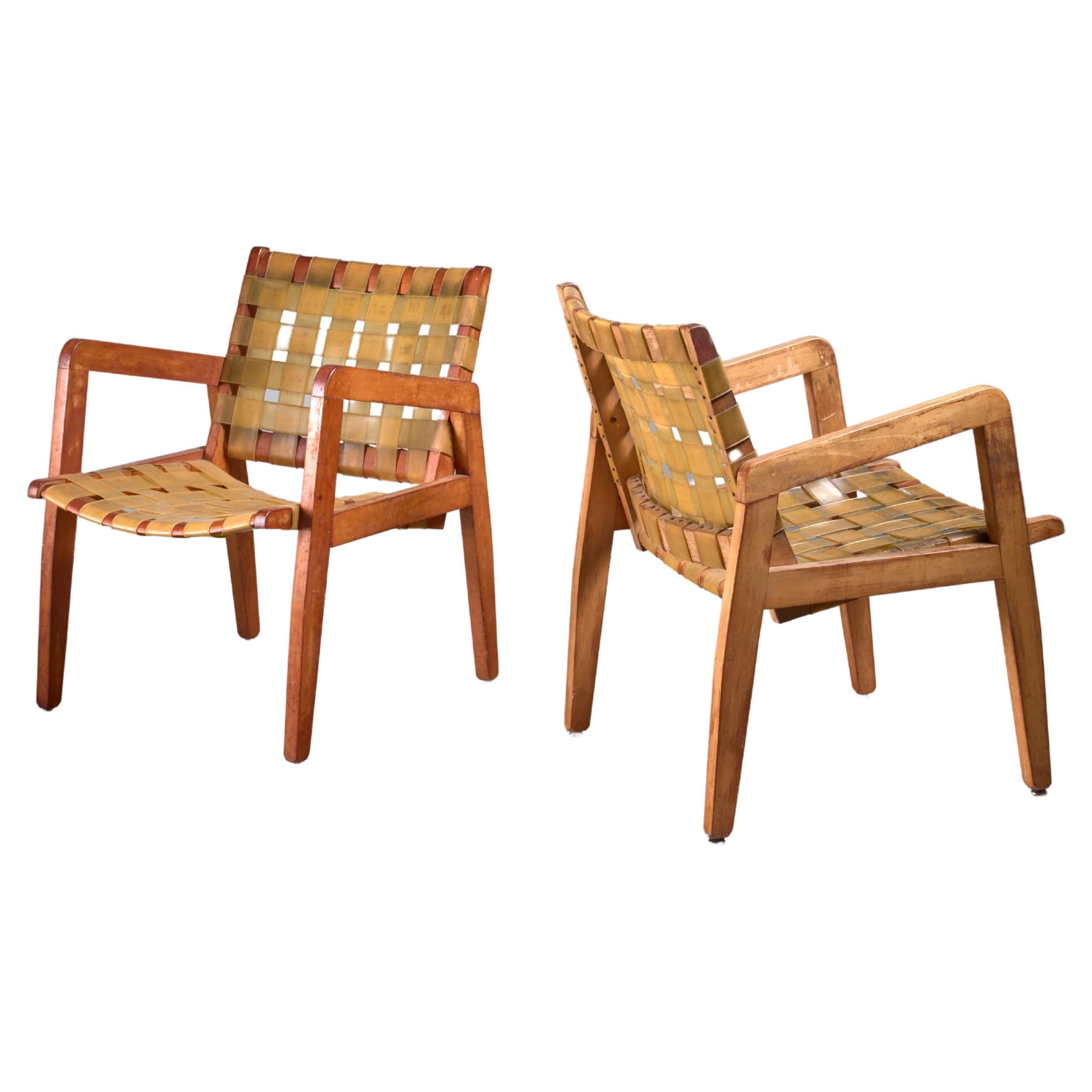 Beauchemin Brothers Pair of Webbed Armchairs, USA, 1950s For Sale