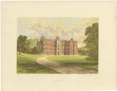 Beaudesert, Staffordshire, Antique Morris Woodblock Print, circa 1870
