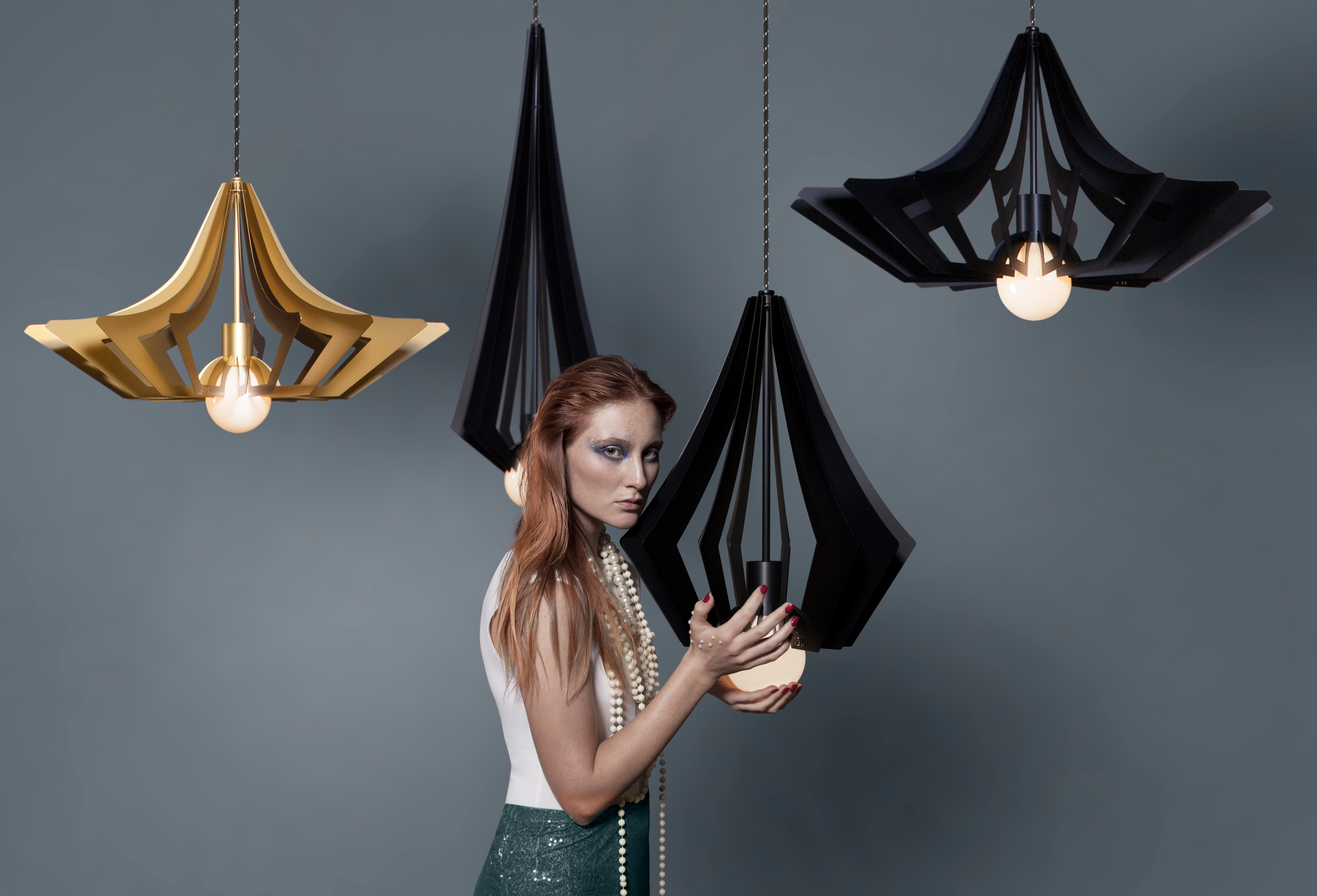 Alluminio Lampada a sospensione Beaudine III Silver di JSPR in vendita