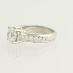 Beaudry Diamond Ring, 900 Platinum and 22 Karat Gold Etched 2.65 Carat