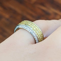 Beaudry Yellow and White Diamond Eternity Band in Platinum & 18k Yellow Gold