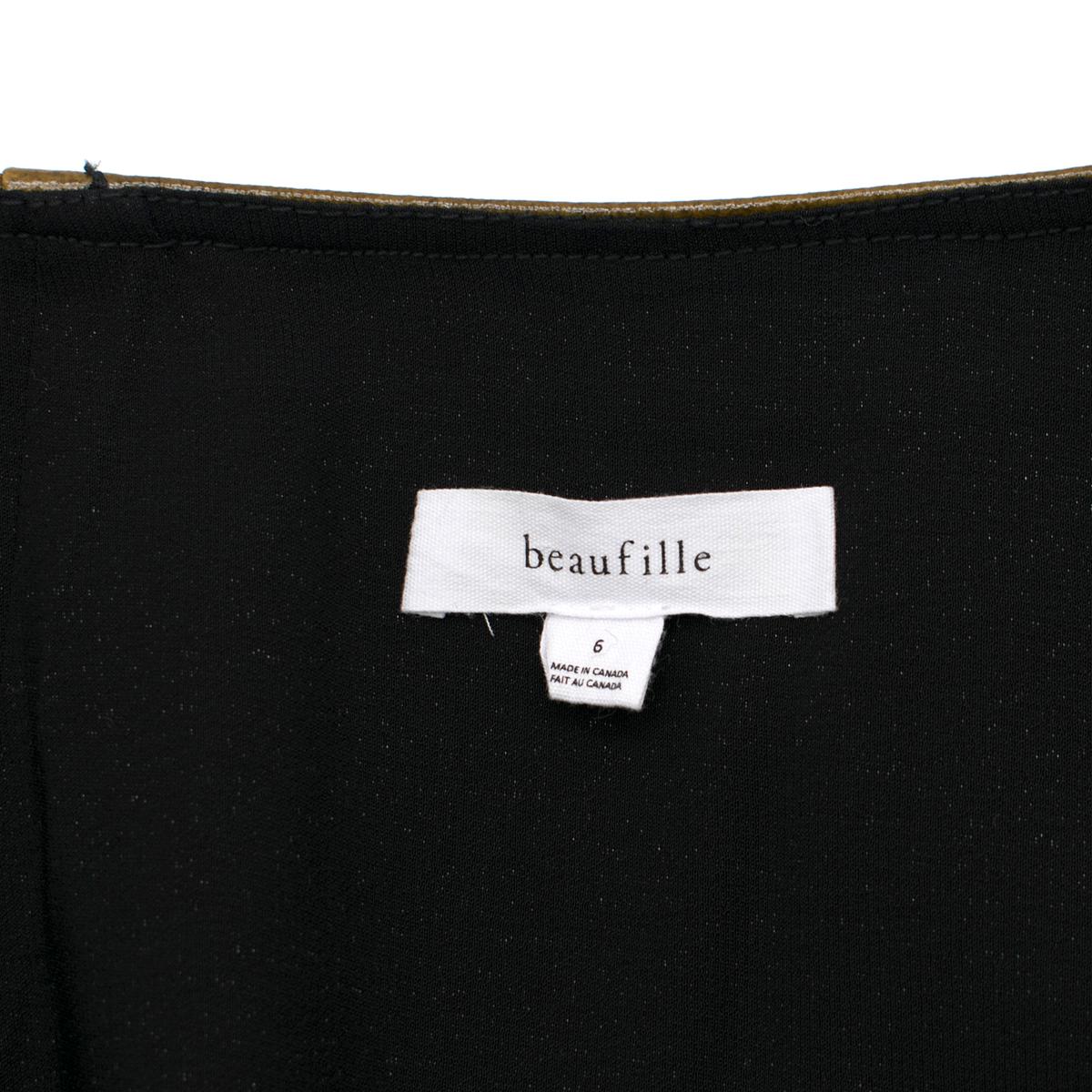 Black Beaufille Pistol Satin-trimmed Coated Wrap Midi Skirt US 6