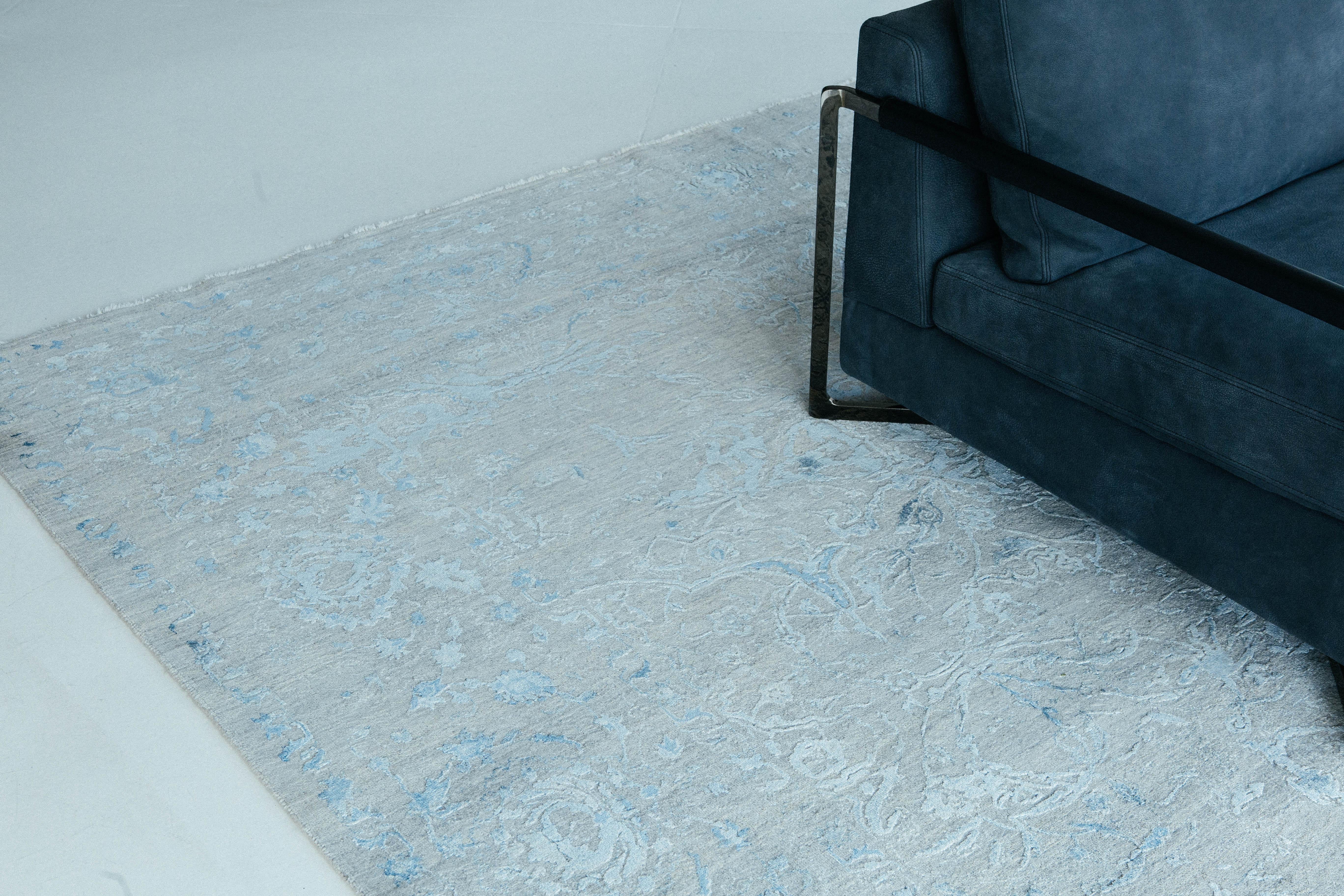 Tapis Beaufort Design transitionnel Allure en laine et soie embossée en vente 6