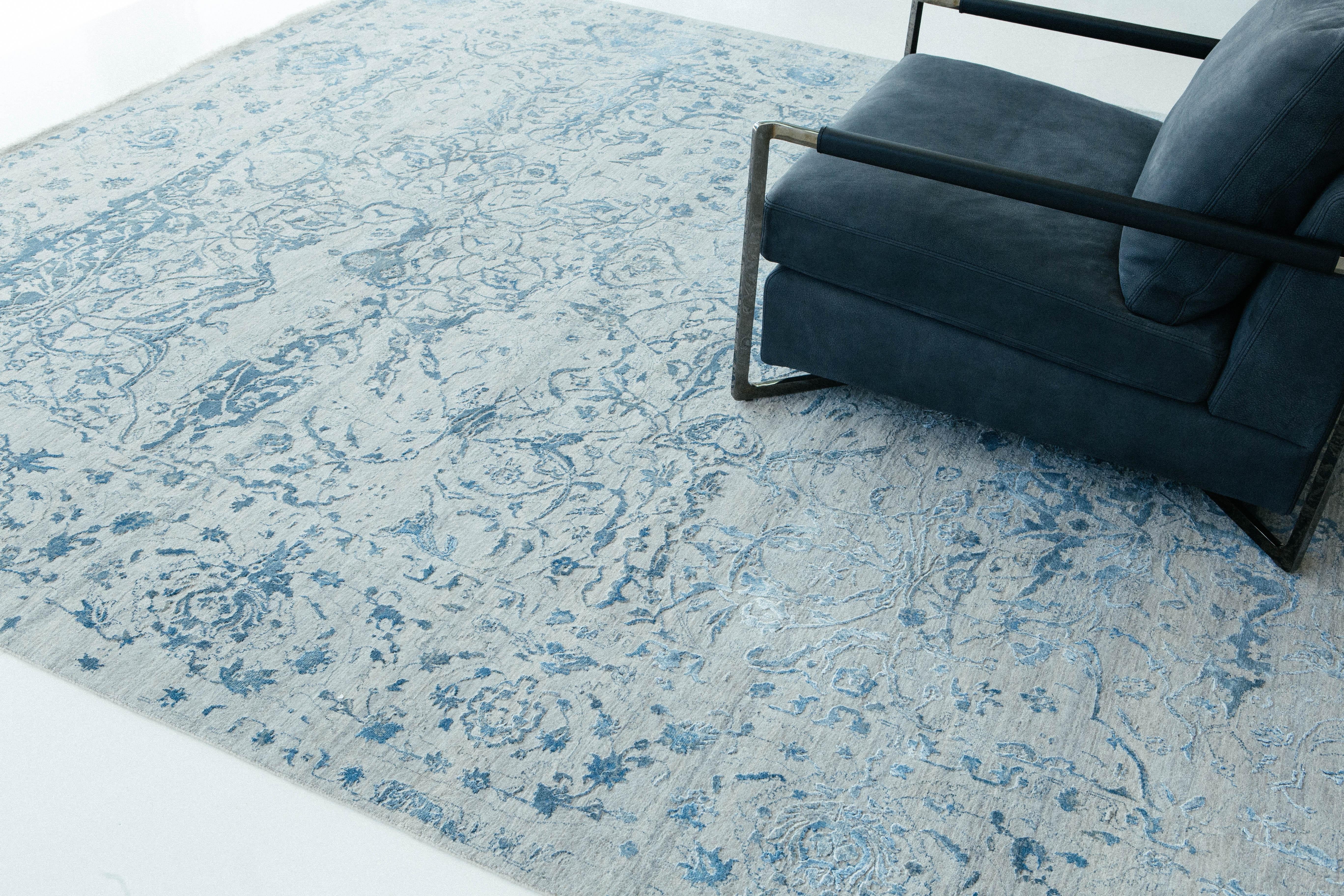 Soie Tapis Beaufort Design transitionnel Allure en laine et soie embossée en vente