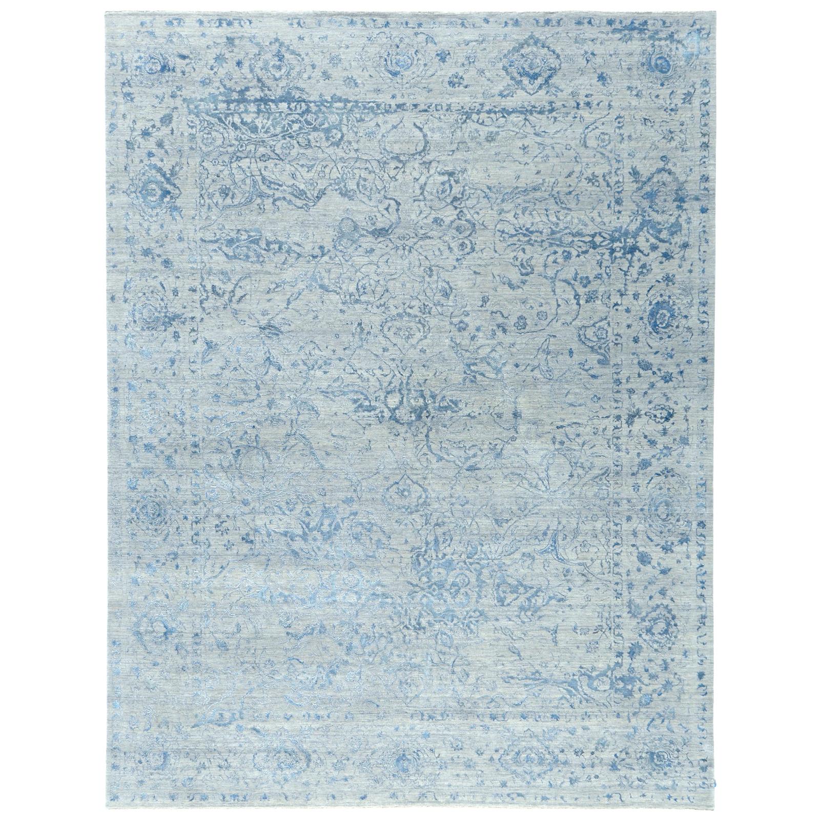 Beaufort Rug Transitional Design Allure Embossed Wool and Silk For Sale