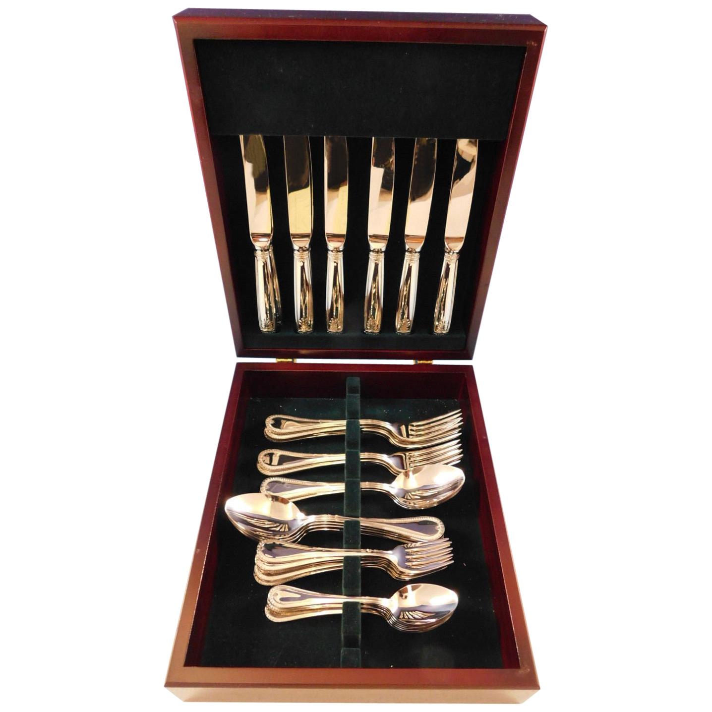 Beauharnais by Christofle Stainless Steel Flatware Service Set 39 Pcs Boxed Rare