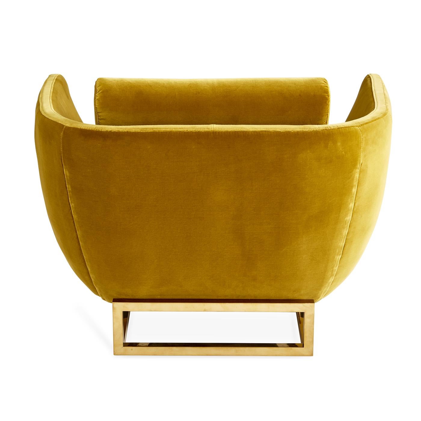 Brass Beaumont Velvet Lounge Chair