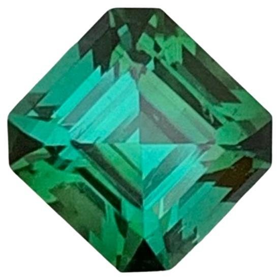 Beauteous 1.10 Carats Loose Blueish Green Tourmaline Asscher Cut Ring Gemstone  For Sale