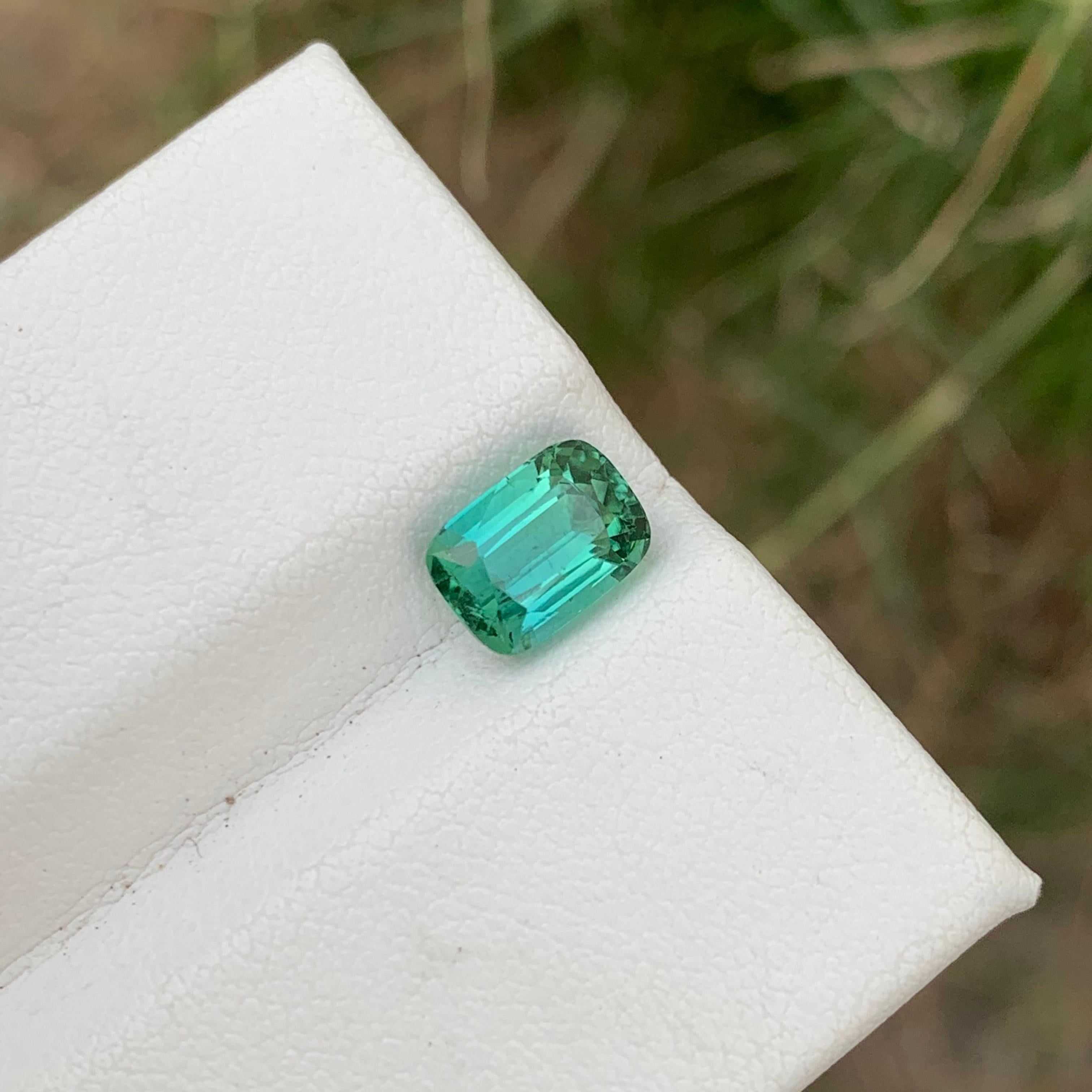 Cushion Cut Beauteous 1.90 Cts Blueish Green Loose Tourmaline Ring Gemstone Afghan Mine  For Sale