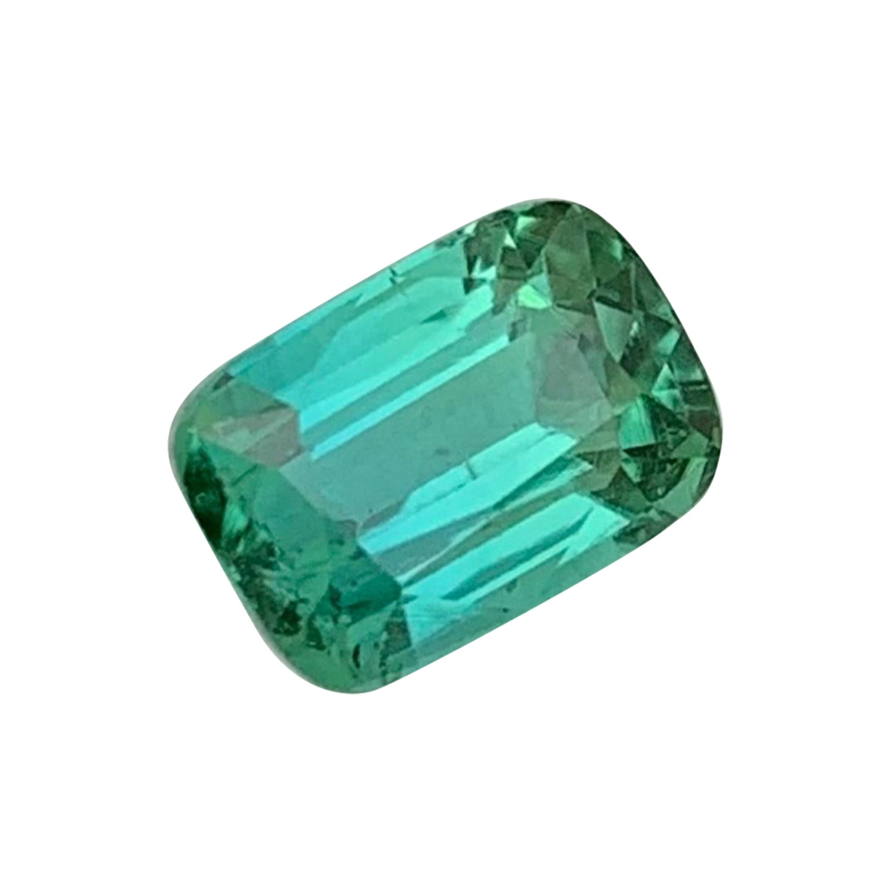Belle bague en tourmaline verte bleutée de 1,90 carat, pierre précieuse de la mine afghane en vente