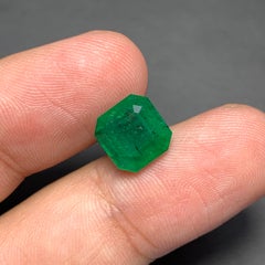 Beauteous 4.10 Carats Natural Green Loose Emerald Zambia Mine Ring Jewellery