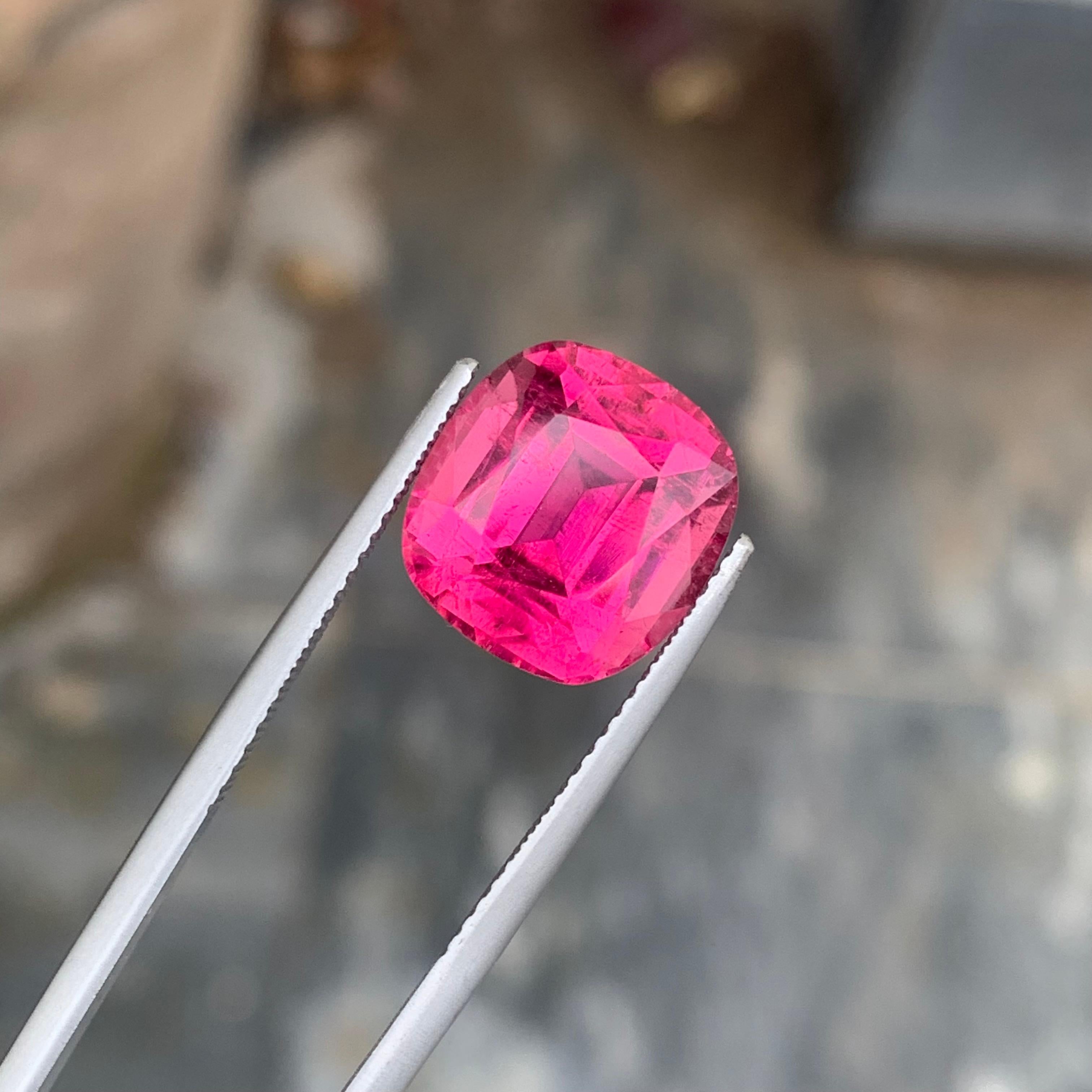 Arts and Crafts Beauteous 7.45 Carat Natural Hot Baby Pink Loose Rubellite Tourmaline Gemstone  For Sale
