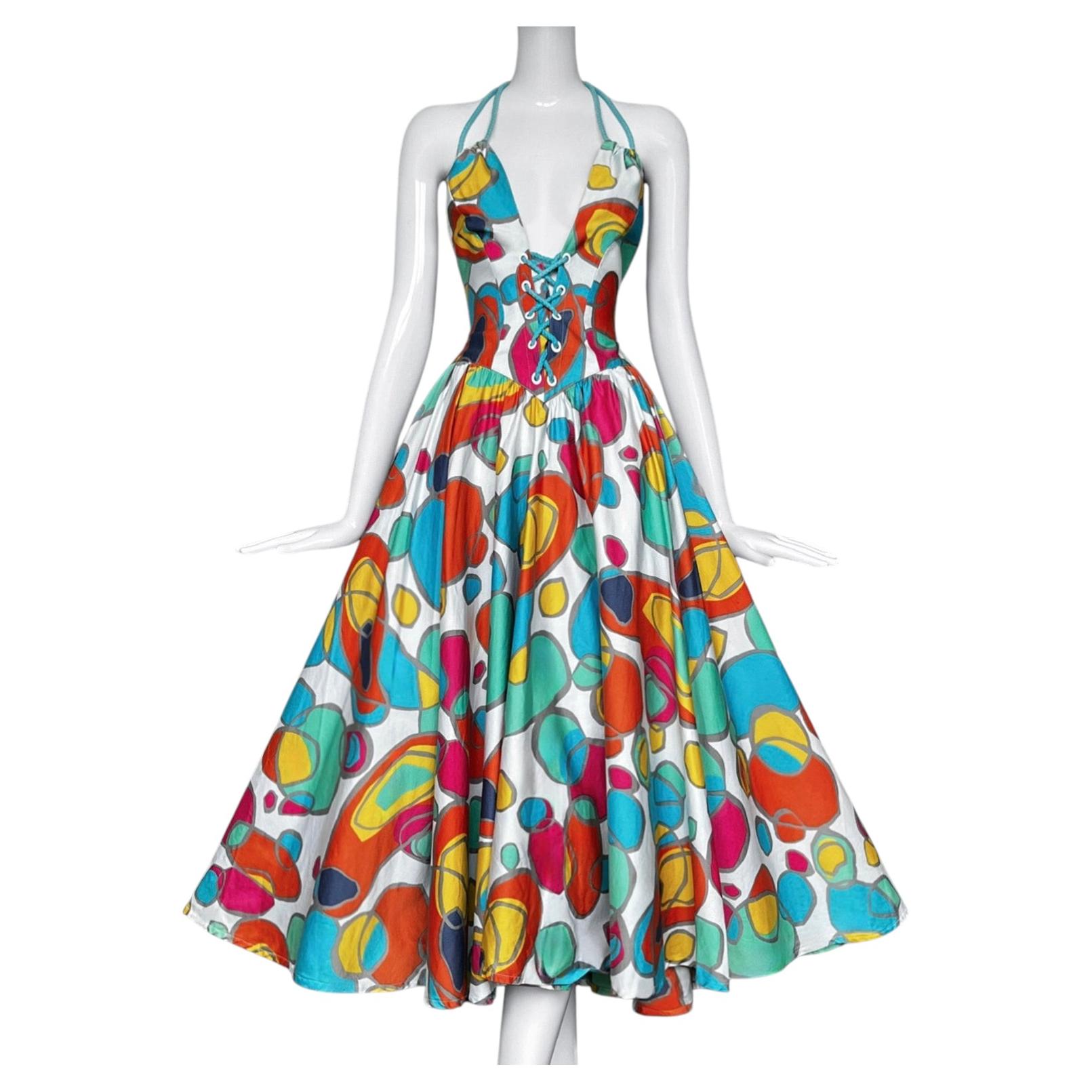 Beautifil 1985 Thierry Mugler Cocktail Gown Summer Dress Documented