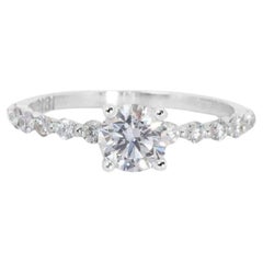 Magnifique bague en or blanc 18 carats avec diamants ronds brillants de 0,24 carat