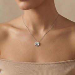 Beautiful 0.30ct Natural Diamond Floral Butterfly Pendant in 18k White Gold